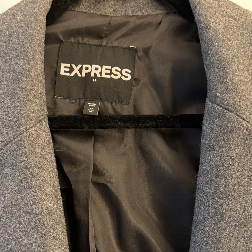 Express Men's Charcoal Trench Coat